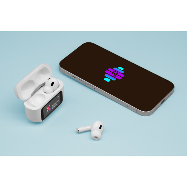 Écouteurs personnalisés Digibuds ANC avec boîtier tactile, Bluetooth et impression logo – Goodie d’entreprise BCM Goodies