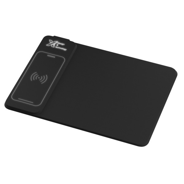 Tapis de souris personnalisable 10W avec chargeur à induction et logo lumineux – Goodies d’entreprise BCM Goodies