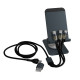 Support téléphone métal rotation 360° avec câble fast charge 5-en-1 gris sidéral – BCM Goodies