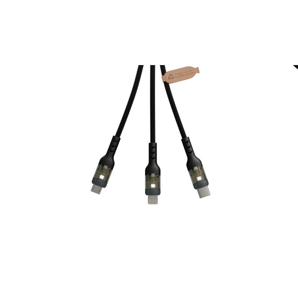 Support téléphone métal rotation 360° avec câble fast charge 5-en-1 gris sidéral – BCM Goodies
