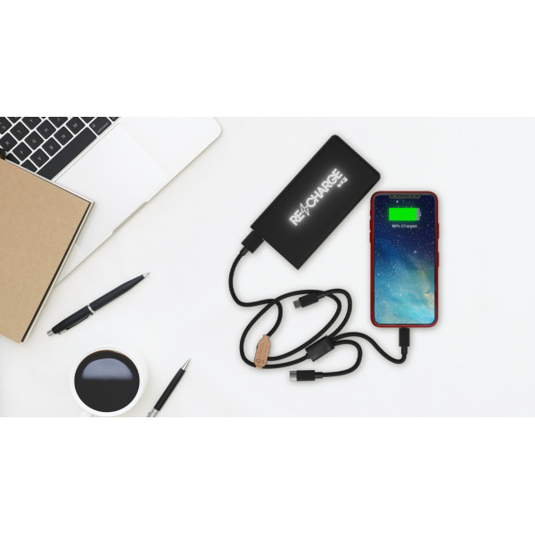 Powerbank Wireless Jumbo 10000 personnalisable – Batterie externe induction et multi-connectique pour entreprises | BCM Goodies