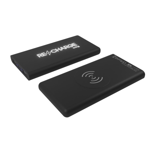 Powerbank Wireless Jumbo 10000 personnalisable – Batterie externe induction et multi-connectique pour entreprises | BCM Goodies