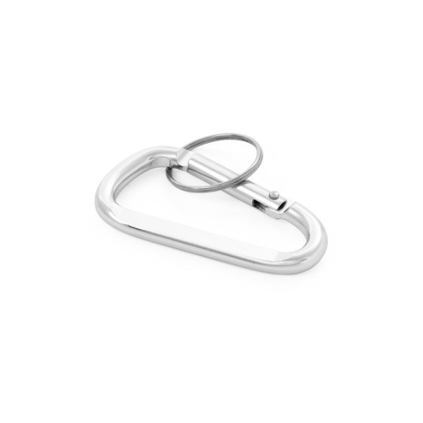 Mousqueton en aluminium MATTHEW avec anneau porte-clé - Accessoire publicitaire de qualité