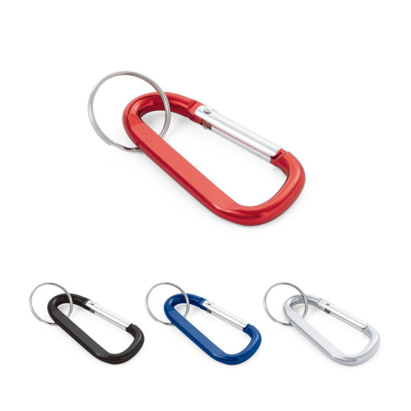 Mousqueton en aluminium MATTHEW avec anneau porte-clé - Accessoire publicitaire de qualité