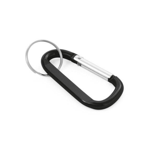 Mousqueton en aluminium MATTHEW avec anneau porte-clé - Accessoire publicitaire de qualité