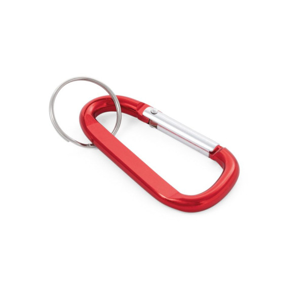Mousqueton en aluminium MATTHEW avec anneau porte-clé - Accessoire publicitaire de qualité