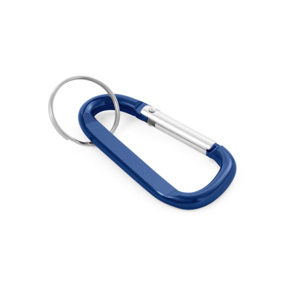 Mousqueton en aluminium MATTHEW avec anneau porte-clé - Accessoire publicitaire de qualité