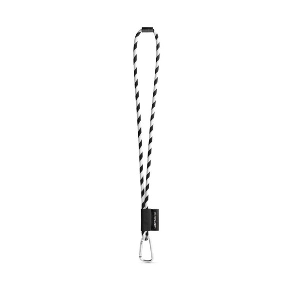 SET Lanière Tube Long (Ø 7 mm) avec mousqueton en forme de D de 55 mm et fermoir de sécurité Ø 7 mm + Porte-clés - Accessoire pe
