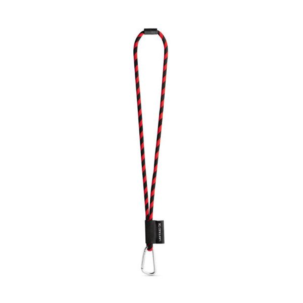 SET Lanière Tube Long (Ø 7 mm) avec mousqueton en forme de D de 55 mm et fermoir de sécurité Ø 7 mm + Porte-clés - Accessoire pe