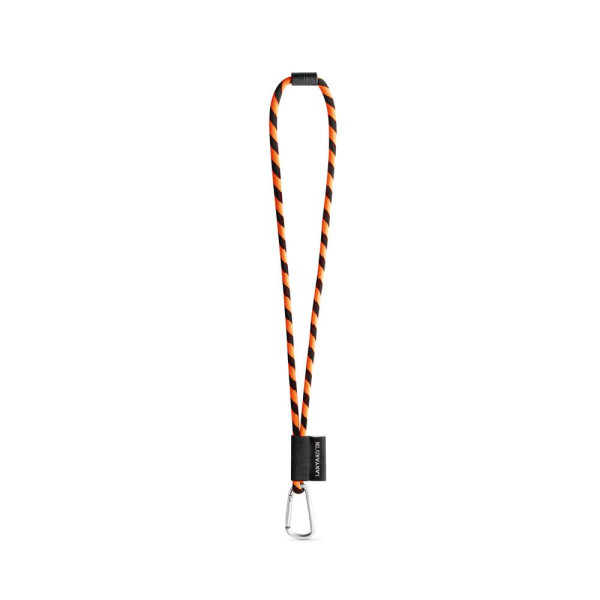 SET Lanière Tube Long (Ø 7 mm) avec mousqueton en forme de D de 55 mm et fermoir de sécurité Ø 7 mm + Porte-clés - Accessoire pe