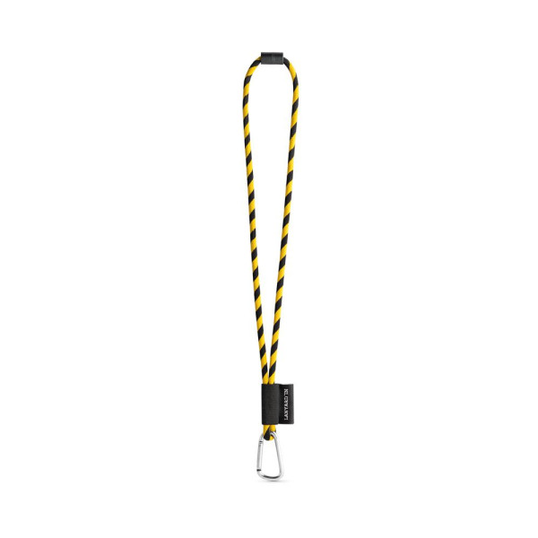 SET Lanière Tube Long (Ø 7 mm) avec mousqueton en forme de D de 55 mm et fermoir de sécurité Ø 7 mm + Porte-clés - Accessoire pe
