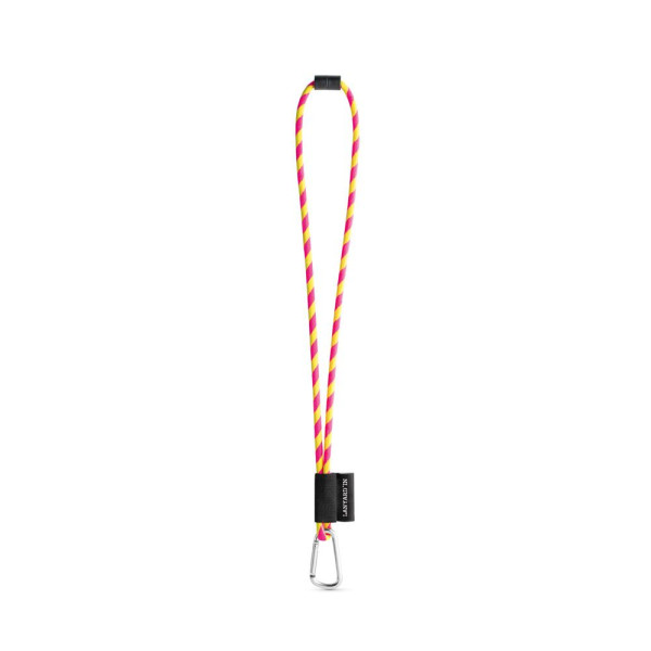 SET Lanière Tube Long (Ø 7 mm) avec mousqueton en forme de D de 55 mm et fermoir de sécurité Ø 7 mm + Porte-clés - Accessoire pe