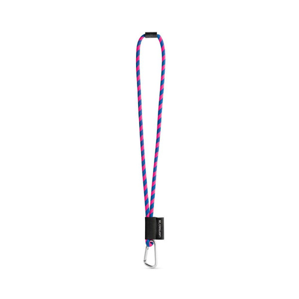SET Lanière Tube Long (Ø 7 mm) avec mousqueton en forme de D de 55 mm et fermoir de sécurité Ø 7 mm + Porte-clés - Accessoire pe