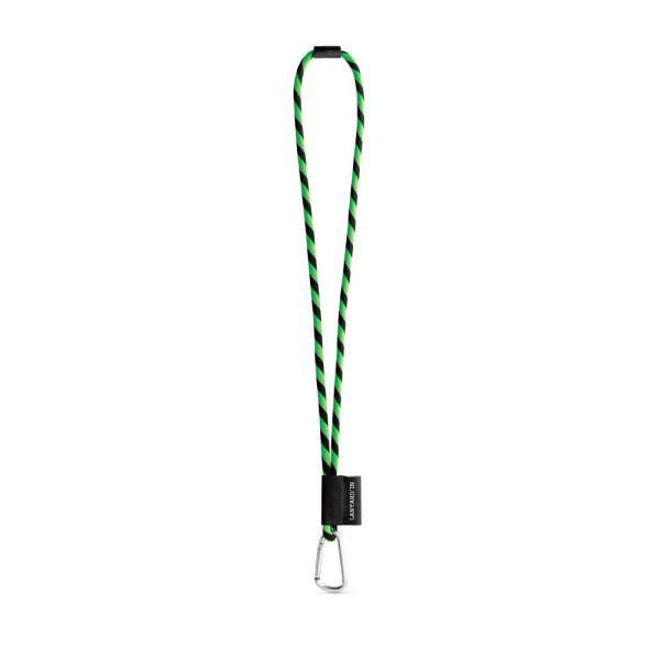 SET Lanière Tube Long (Ø 7 mm) avec mousqueton en forme de D de 55 mm et fermoir de sécurité Ø 7 mm + Porte-clés - Accessoire pe