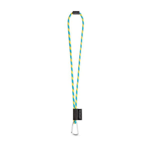SET Lanière Tube Long (Ø 7 mm) avec mousqueton en forme de D de 55 mm et fermoir de sécurité Ø 7 mm + Porte-clés - Accessoire pe