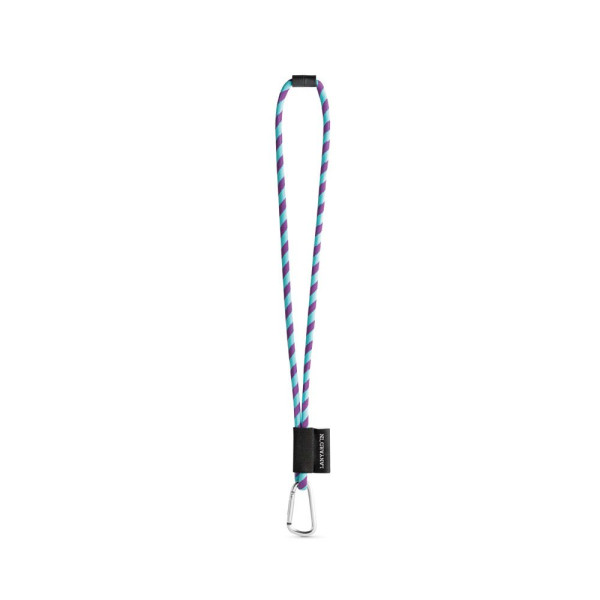 SET Lanière Tube Long (Ø 7 mm) avec mousqueton en forme de D de 55 mm et fermoir de sécurité Ø 7 mm + Porte-clés - Accessoire pe