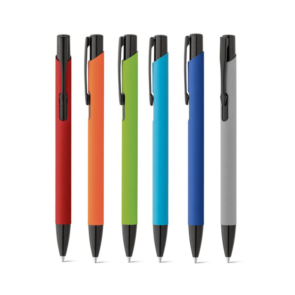 Stylo en aluminium avec finition en caoutchouc POPPINS - Objet publicitaire de qualité pour entreprises