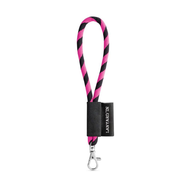 Ensemble tube de lanière court avec mousqueton à doigt de 9 mm - Personnalisable pour entreprise