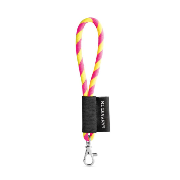 Ensemble tube de lanière court avec mousqueton à doigt de 9 mm - Personnalisable pour entreprise