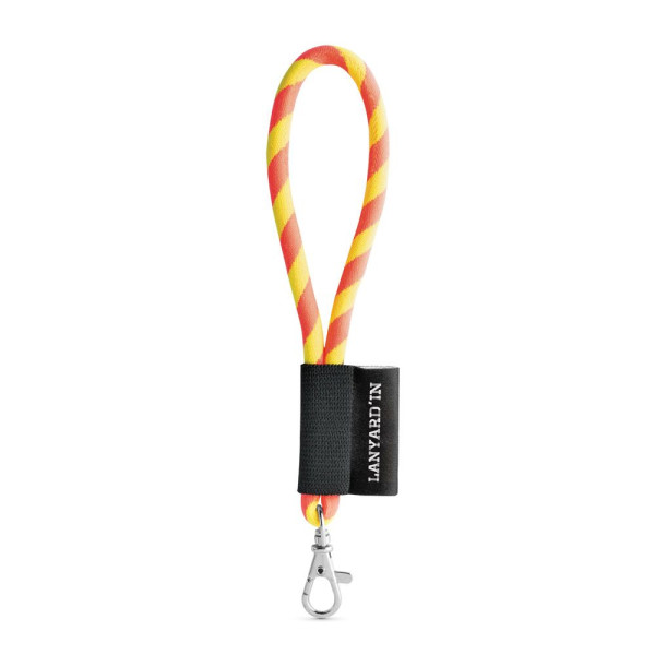 Ensemble tube de lanière court avec mousqueton à doigt de 9 mm - Personnalisable pour entreprise
