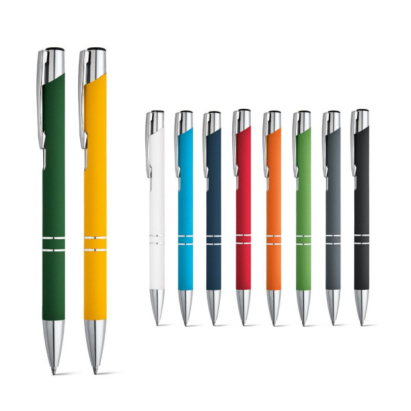 Stylo BETA SOFT en aluminium avec finition en caoutchouc - Objet publicitaire de qualité supérieure