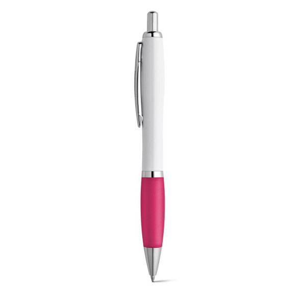 Stylo à bille personnalisable MOVE en ABS blanc avec clip en métal - BCM Goodies