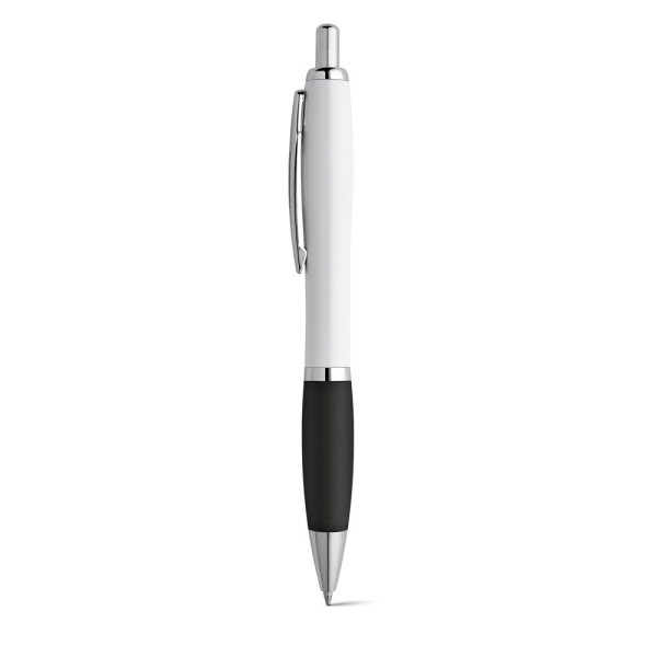 Stylo à bille personnalisable MOVE en ABS blanc avec clip en métal - BCM Goodies