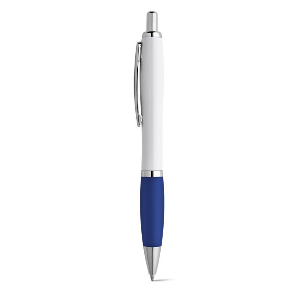 Stylo à bille personnalisable MOVE en ABS blanc avec clip en métal - BCM Goodies