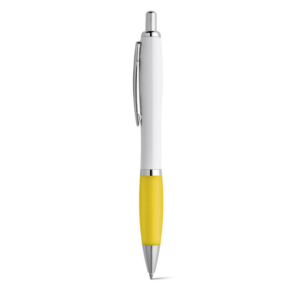 Stylo à bille personnalisable MOVE en ABS blanc avec clip en métal - BCM Goodies