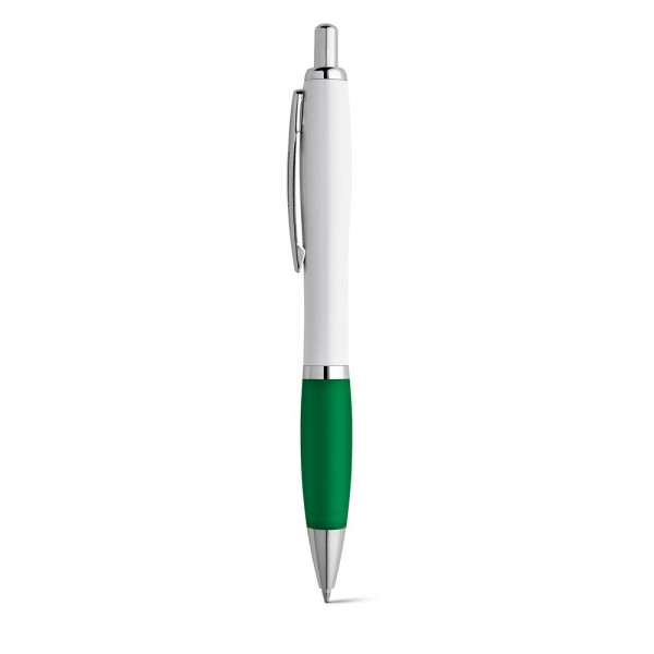 Stylo à bille personnalisable MOVE en ABS blanc avec clip en métal - BCM Goodies