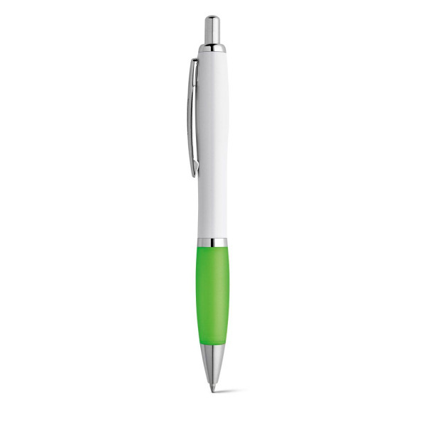 Stylo à bille personnalisable MOVE en ABS blanc avec clip en métal - BCM Goodies