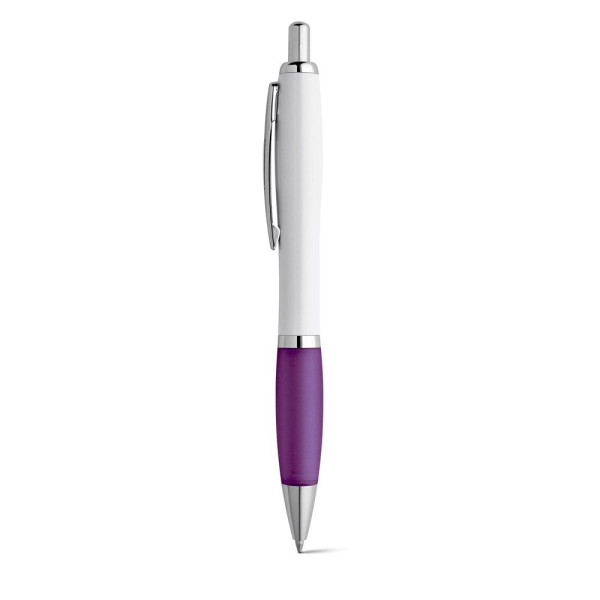 Stylo à bille personnalisable MOVE en ABS blanc avec clip en métal - BCM Goodies