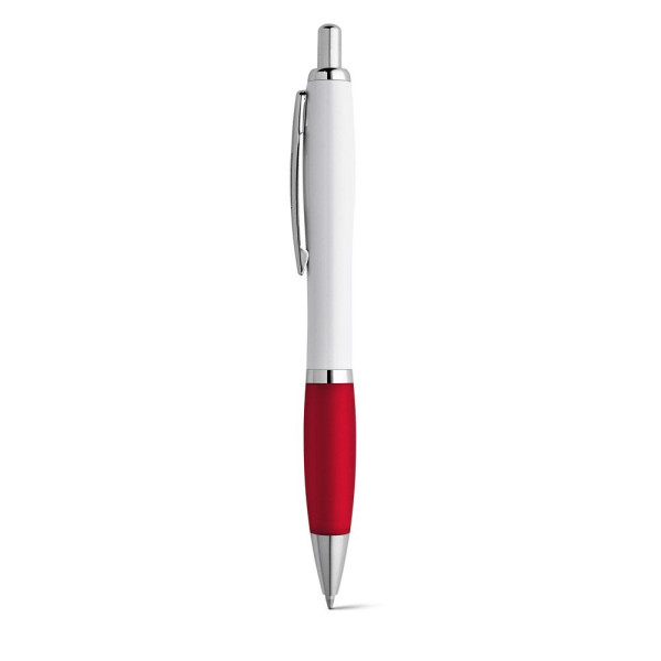 Stylo à bille MOVE BK en ABS blanc avec clip en métal - BCM Goodies