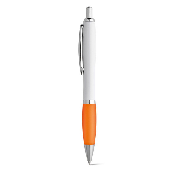 Stylo à bille MOVE BK en ABS blanc avec clip en métal - BCM Goodies