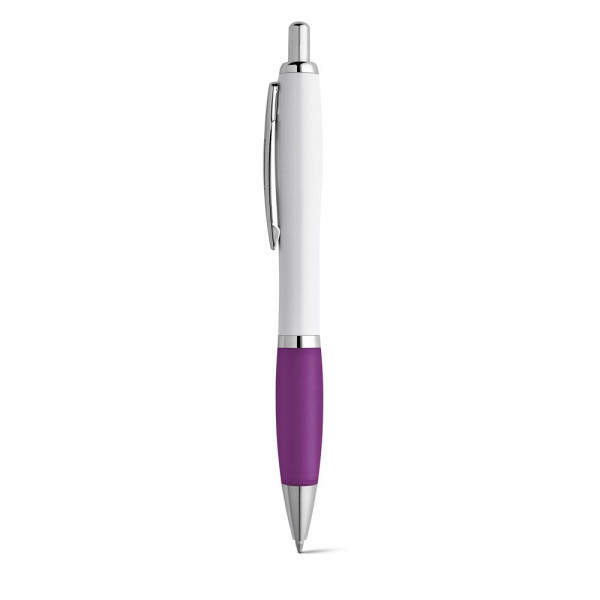 Stylo à bille MOVE BK en ABS blanc avec clip en métal - BCM Goodies