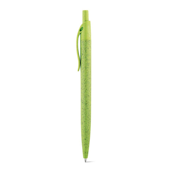 Stylo à bille CAMILA en fibre de paille de blé et ABS avec clip - BCM Goodies