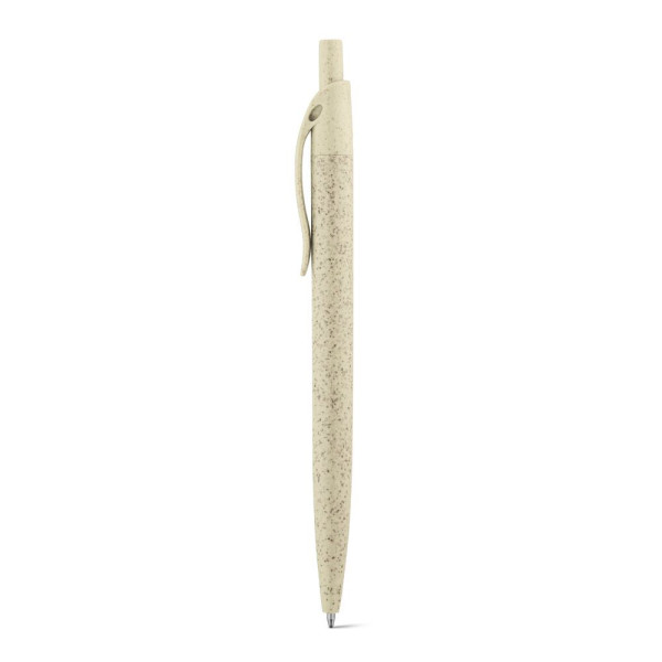 Stylo à bille CAMILA en fibre de paille de blé et ABS avec clip - BCM Goodies