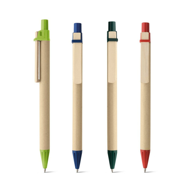 Stylo à bille en papier kraft et clip en bois - BCM Goodies