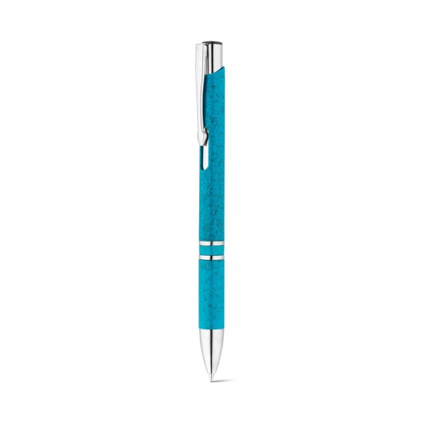 Stylo bille BETA WHEAT en paille de blé et ABS avec attache - Personnalisable avec logo
