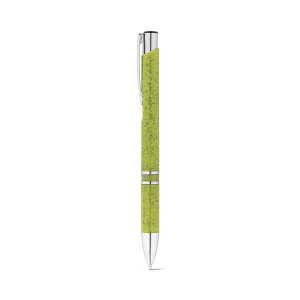 Stylo bille BETA WHEAT en paille de blé et ABS avec attache - Personnalisable avec logo