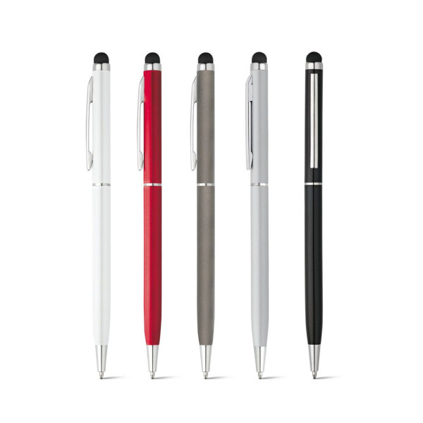 Stylo ZOE en aluminium avec mécanisme twist et embout tactile - Accessoire élégant et pratique pour vos événements professionnel