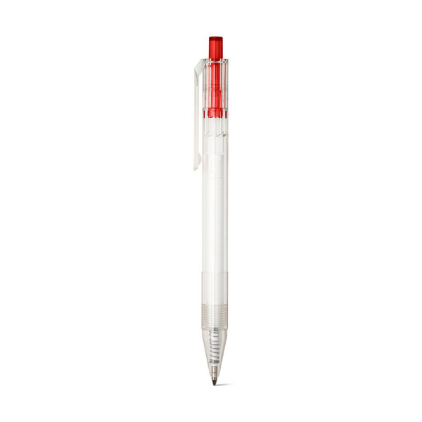 Stylo personnalisable en rPET avec bouton coloré - BCM Goodies