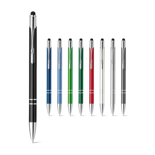 Stylo en aluminium GALBA avec pointe tactile et clip - Accessoire promotionnel pour entreprises