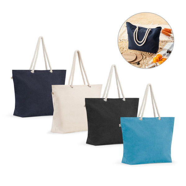 Sac de plage ATHENS en coton et polyester recyclé - Accessoire éco-responsable pour communication de marque