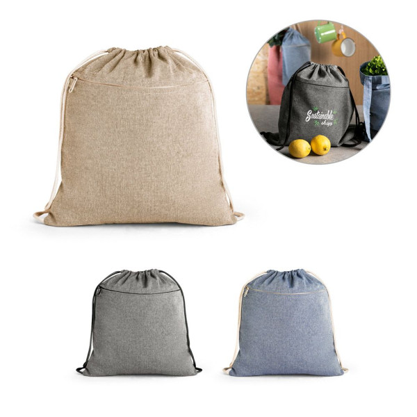 Sac à cordelettes en coton recyclé CHANCERY - sac écoresponsable pour goodies B2B | BCM Goodies
