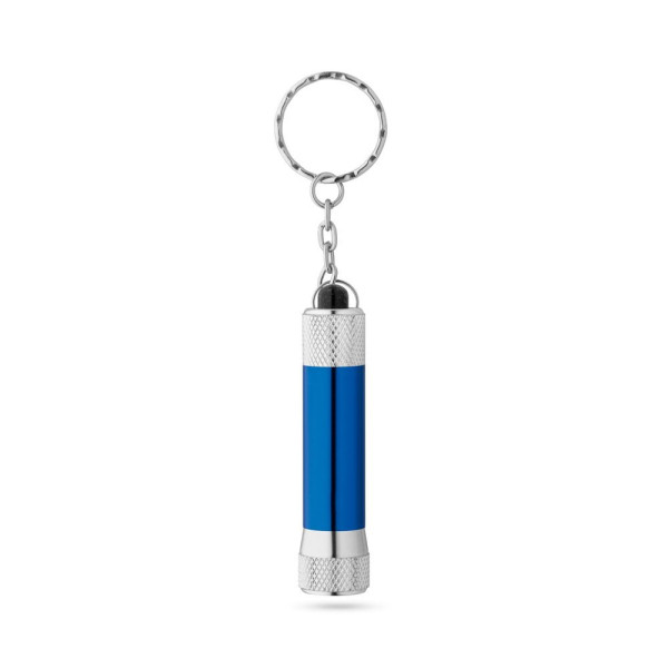 Porte-clés LERGAN en aluminium avec lampe de poche 3 LED - Accessoire publicitaire personnalisable