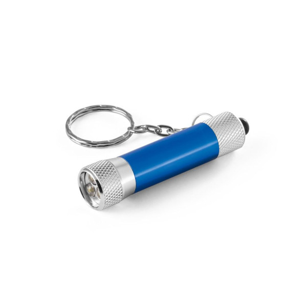 Porte-clés LERGAN en aluminium avec lampe de poche 3 LED - Accessoire publicitaire personnalisable