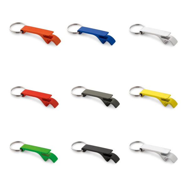 Porte-clés en aluminium avec ouvre-capsules BAITT - Accessoire polyvalent pour communication B2B