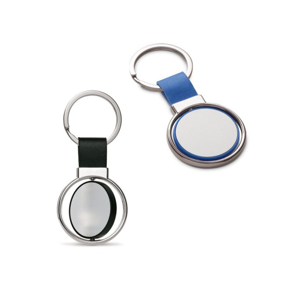 Porte-clés ALBRIGHT en métal et PU - Personnalisation par doming | BCM Goodies