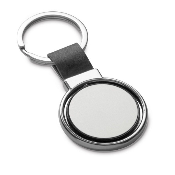 Porte-clés ALBRIGHT en métal et PU - Personnalisation par doming | BCM Goodies